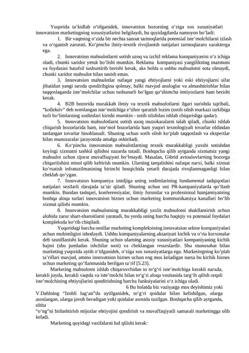 INNOVATSION MAHSULOTLARNI BOZORGA OLIB CHIQISH 3