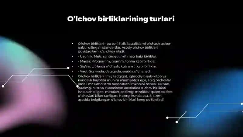 Uzunlik va yuza oʻlchov birliklari. Massa va sigʻim oʻlchov birliklari. Vaqt oʻlchov birliklari. 3
