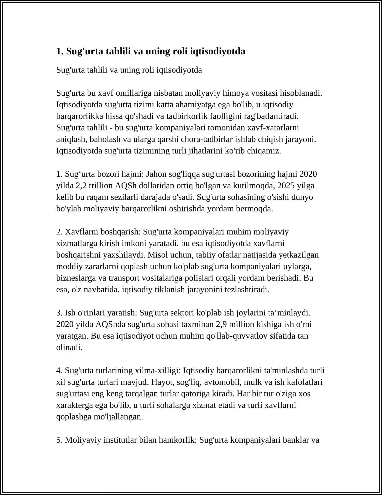SUG‘URTA TASHKILOTINING IQTISODIYOTI VA UNING MOLIYAVIY BARQARORLIGI 3