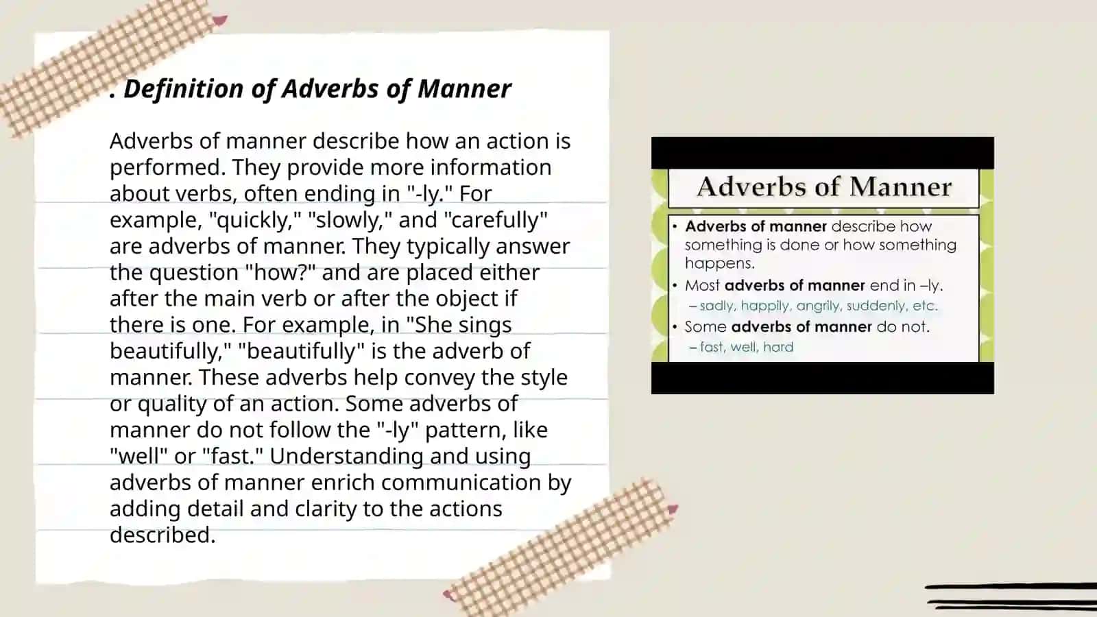 Adverbs of manner 3