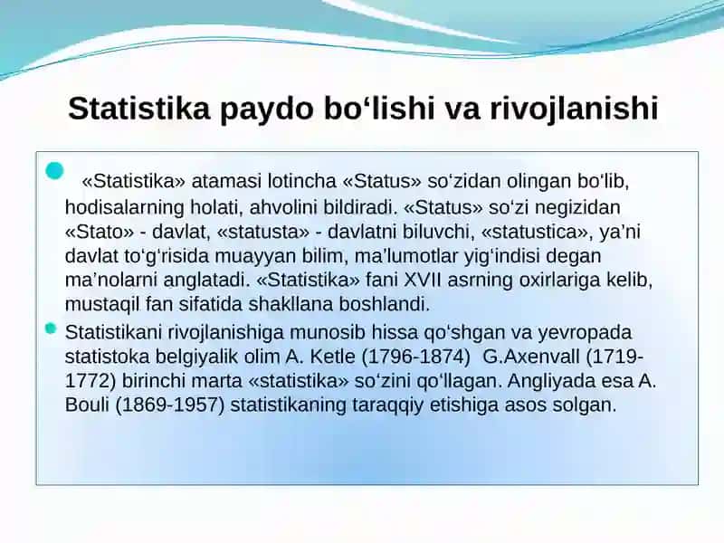 Statistika faniga kirish 2 3