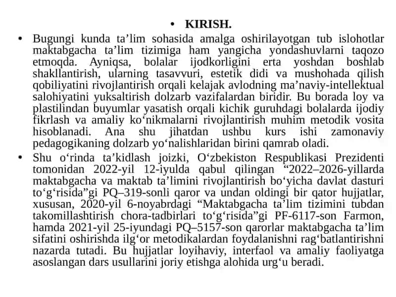 KATTA GURUHDA BOLALARNI LOY ISHIGA O‘RGATISH METOD VA USULLARI 3