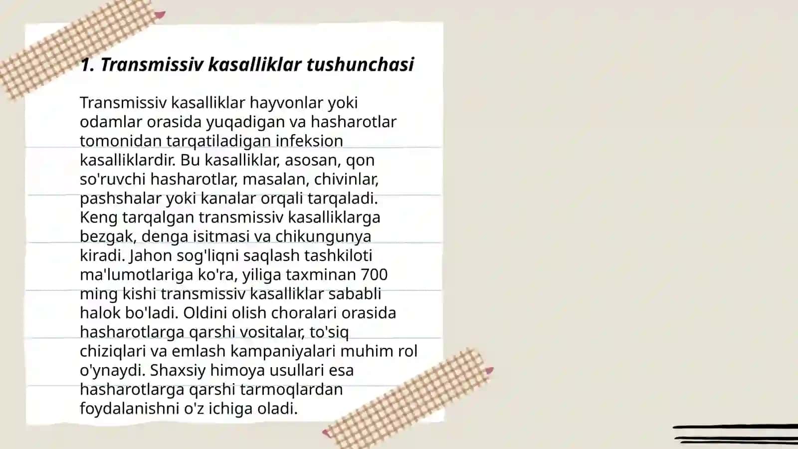 Transmissiv kasalliklar va ularning tabiiy manbalari to‘g‘risida ta’limot 3