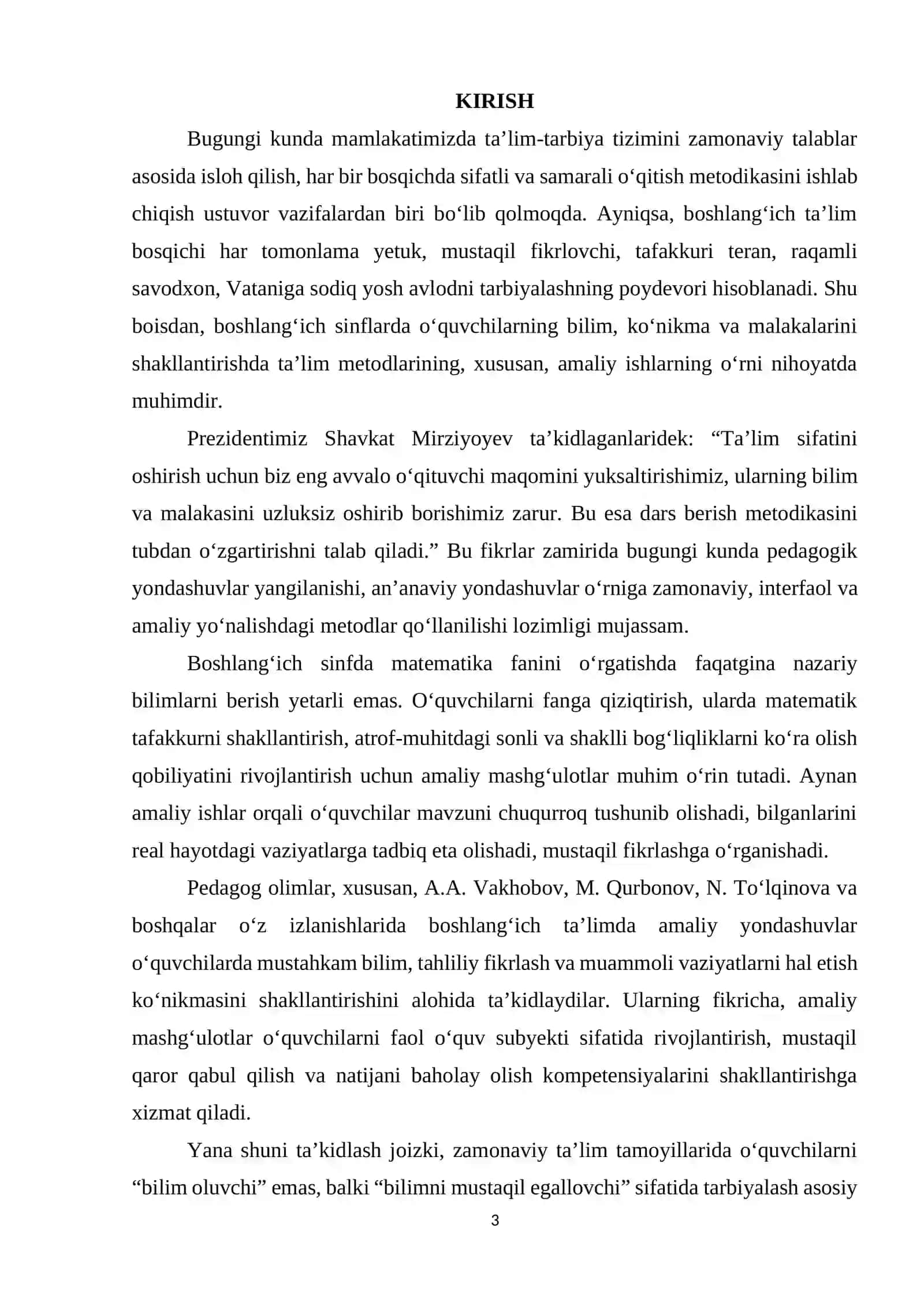 Boshlang’ich sinflarda matematikadan amaliy ishlar va ularni tashkil qilish metodikasi 3