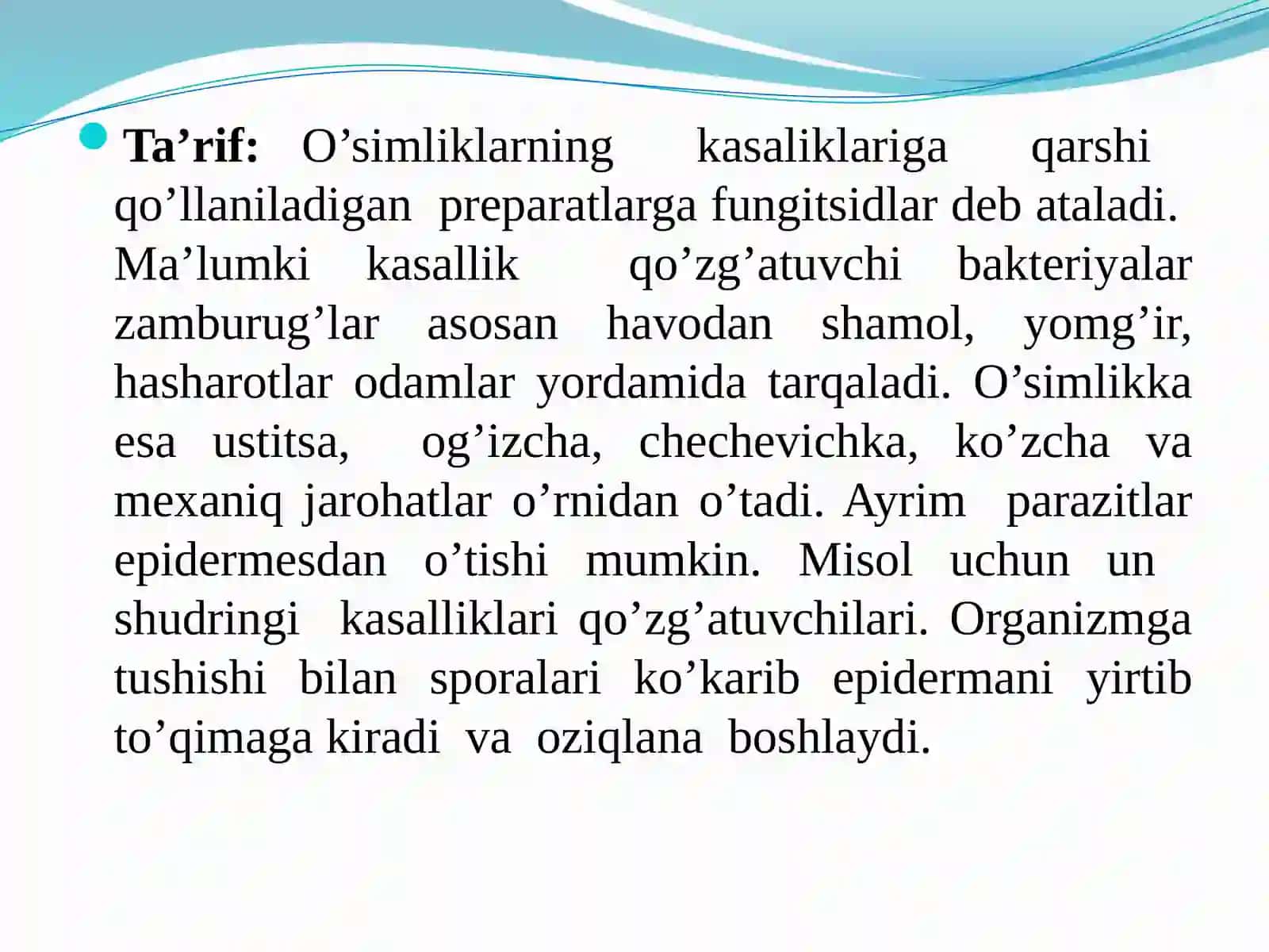 FUNGITSIDLAR KASALLIK VA URUG’LARNI DORILASHDA QO’LLANILADIGAN PREPARATLAR 3