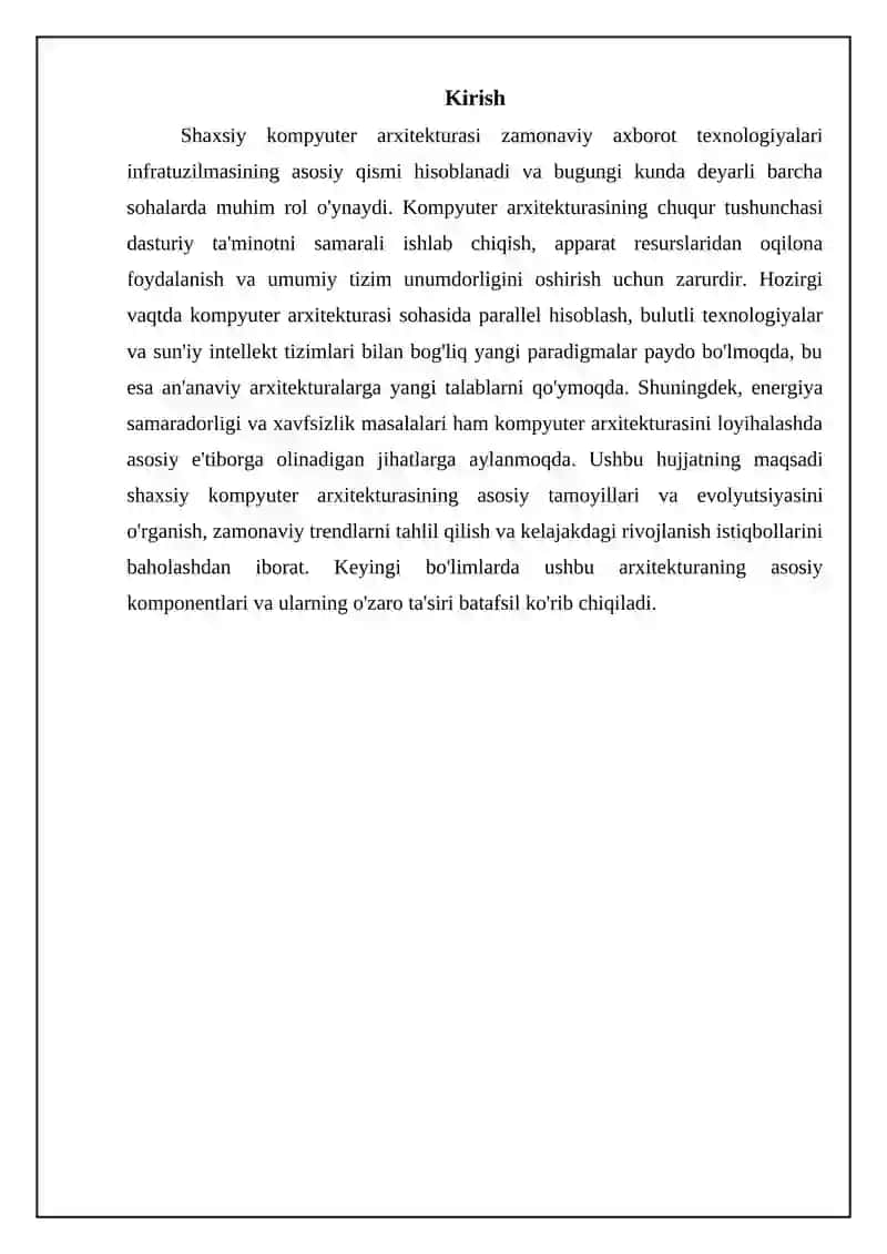 Shaxsiy kompyuter arxitekturasi 3