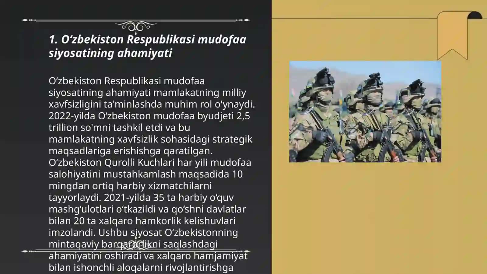 O'zbekiston Respublikasi mudofaa doktorinasining qabul qilinishi 3
