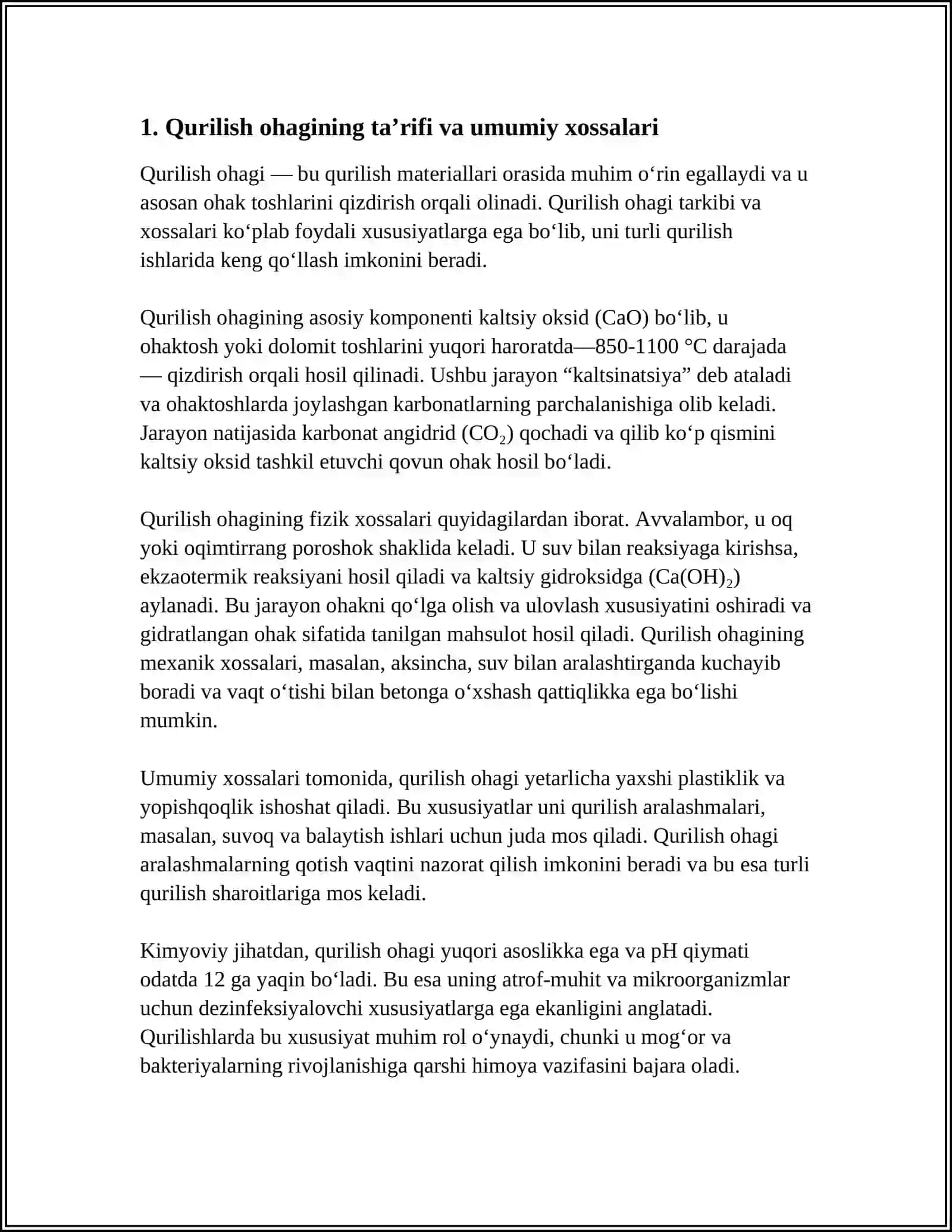 QURILISH OHAGI.UNING TARKIBI VA XOSSALARI 3