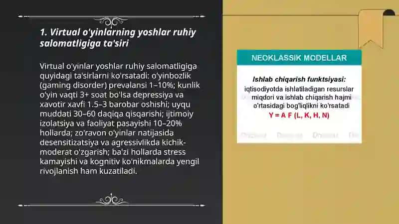 Virtual o'yinlarning yoshlar ruhiy salomatligiga ta'siri 3