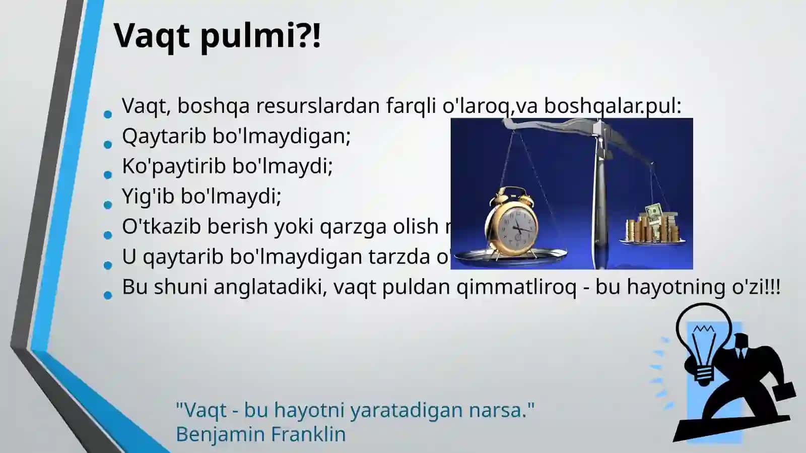 Taym-menejment o‘qish va ishda vaqtni samarali boshqarish usullari. 3