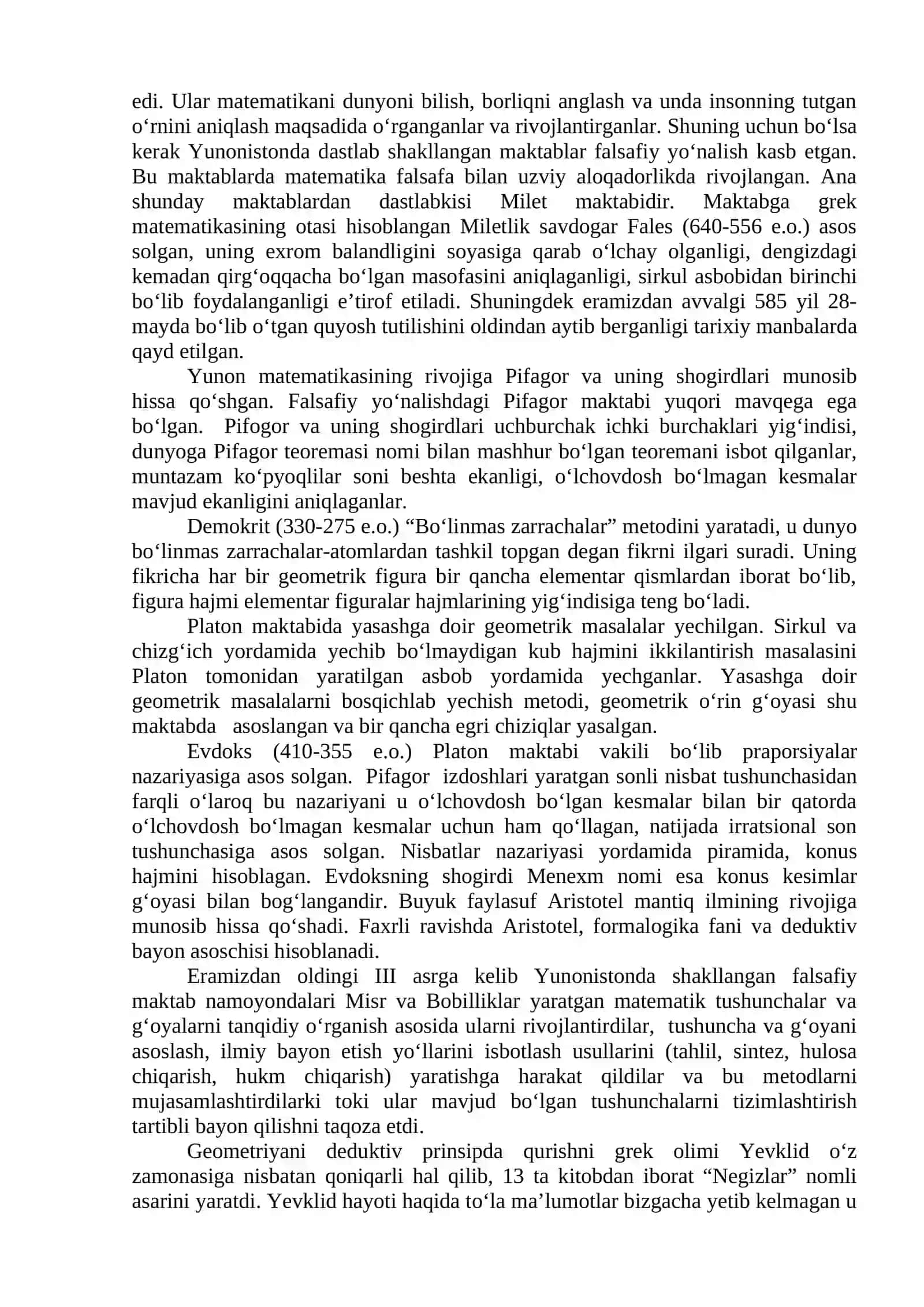 Geometriya elementlari. Geometriyaning vujudga kyelishi haqida qisqacha tarixiy ma’lumot. Geometrik tushunchalar sistemasi va ularga oid topshiriqlarni yechishni o‘rgatish 3