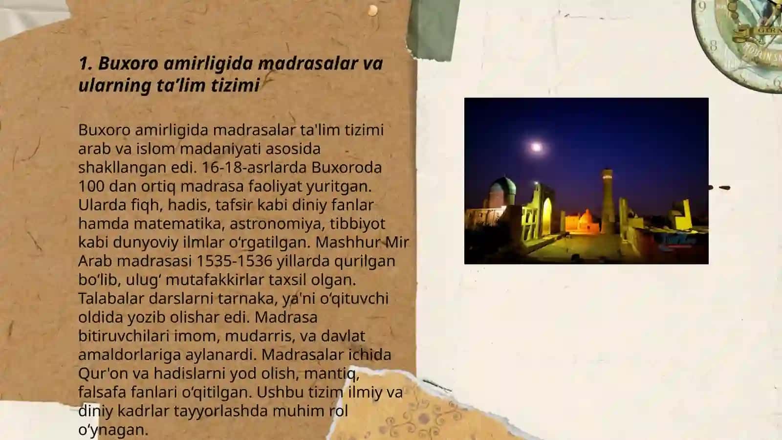 Buxoro amirligida madrasalar va ularning ta’lim tizimi 3