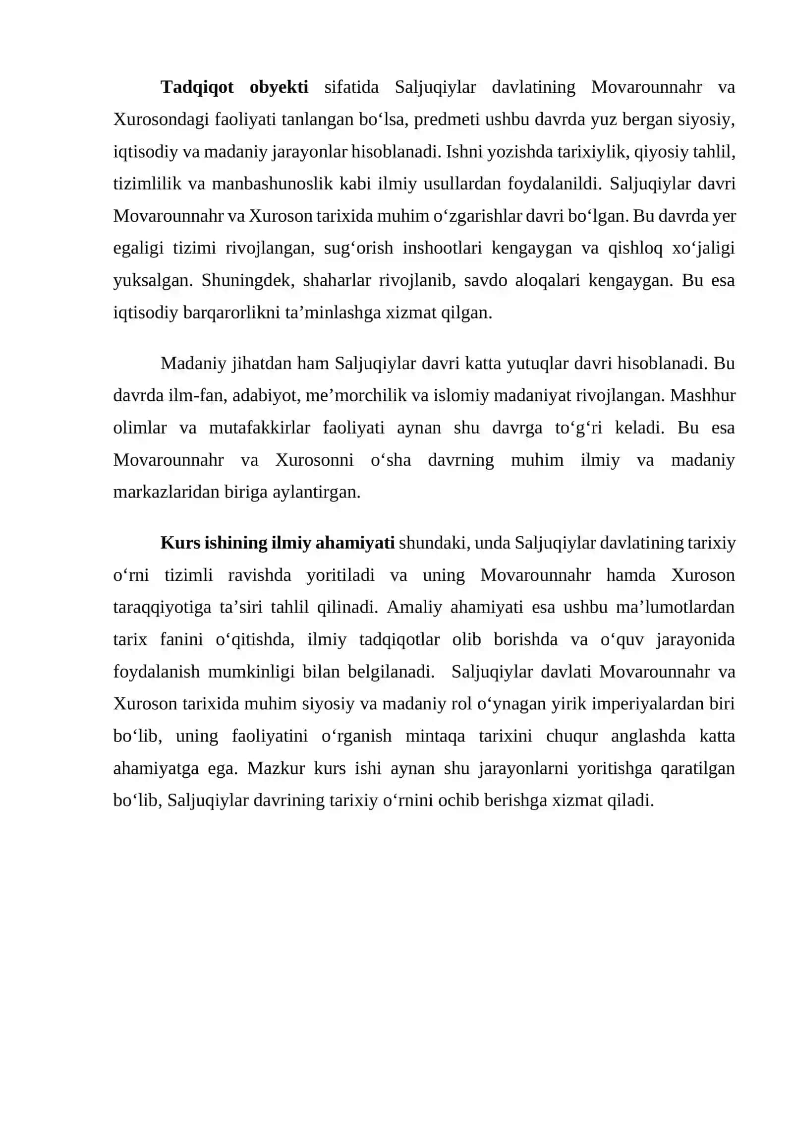 SALJUQIYLAR DAVLATINING SHAKLLANISHI VA MOVAROUNNAHR HAMDA XUROSONDAGI SIYOSIY VAZIYAT 3