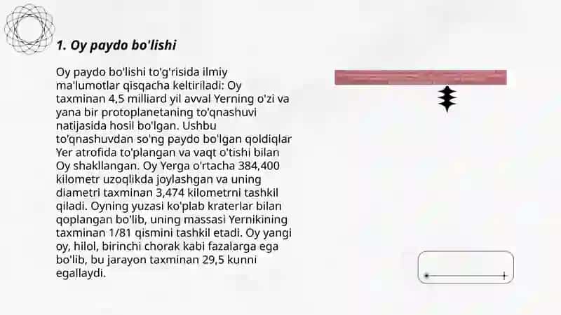 Oyning paydo bo'lishi 3