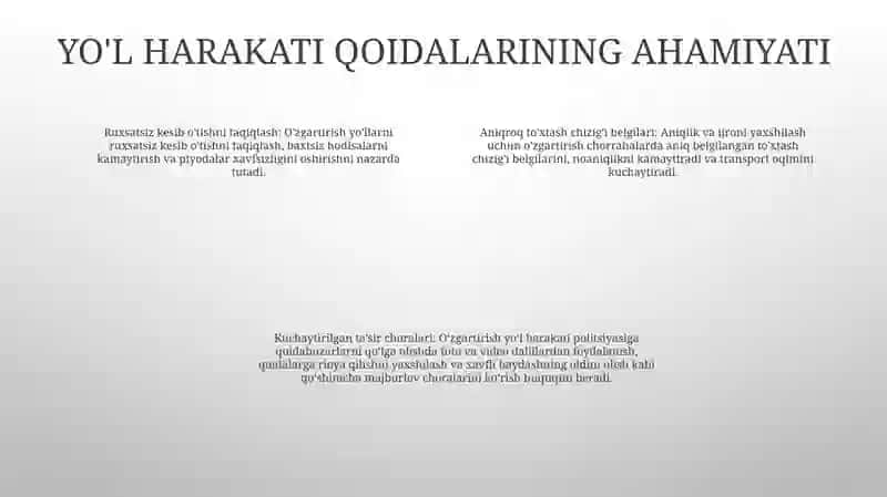 Yo’L Harakati Qoidalariga O’Zgartirish Va Ko’Shimchalar Kiritish To’Grisidagi Vazirlar Mahkamasining Karori 3