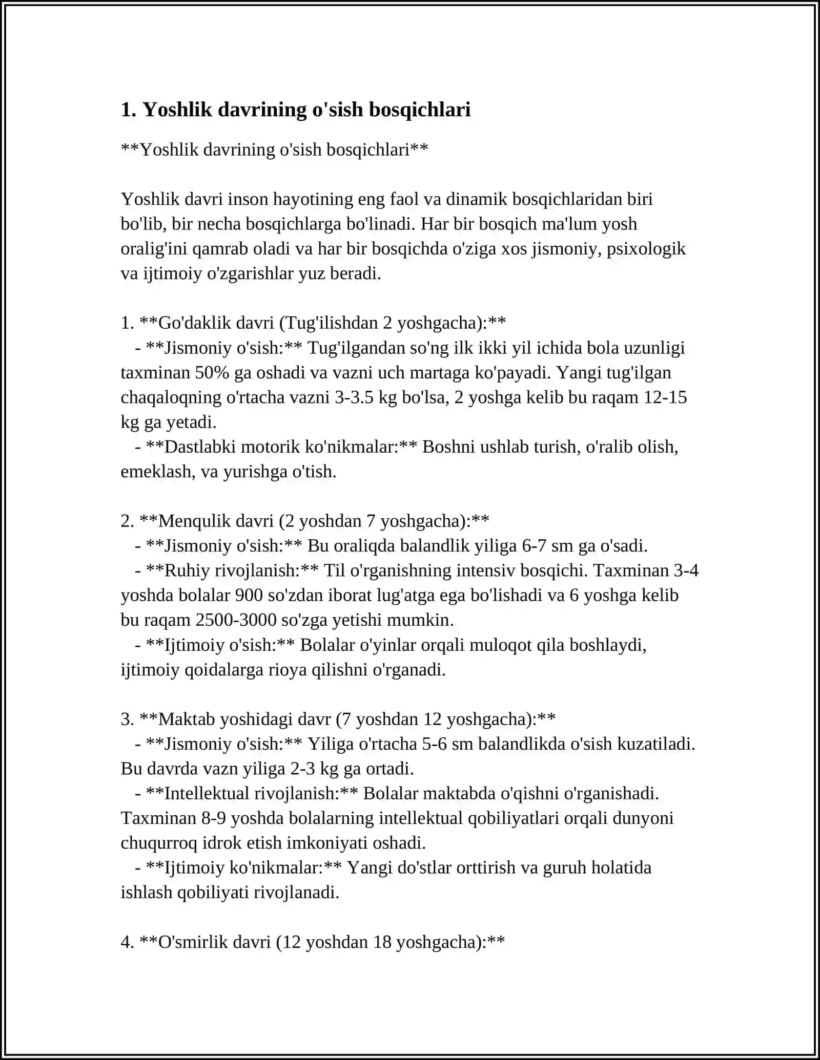 YOSHLIK DAVRLARINING MORFOLOGIK VA FIZIOLOGIK XUSUSIYATLARI 3