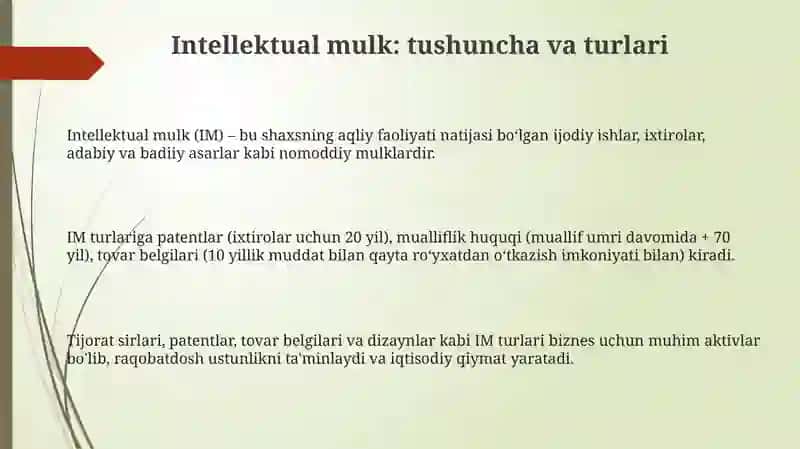 Intellektual mulk va uni himoyalash usullari 3