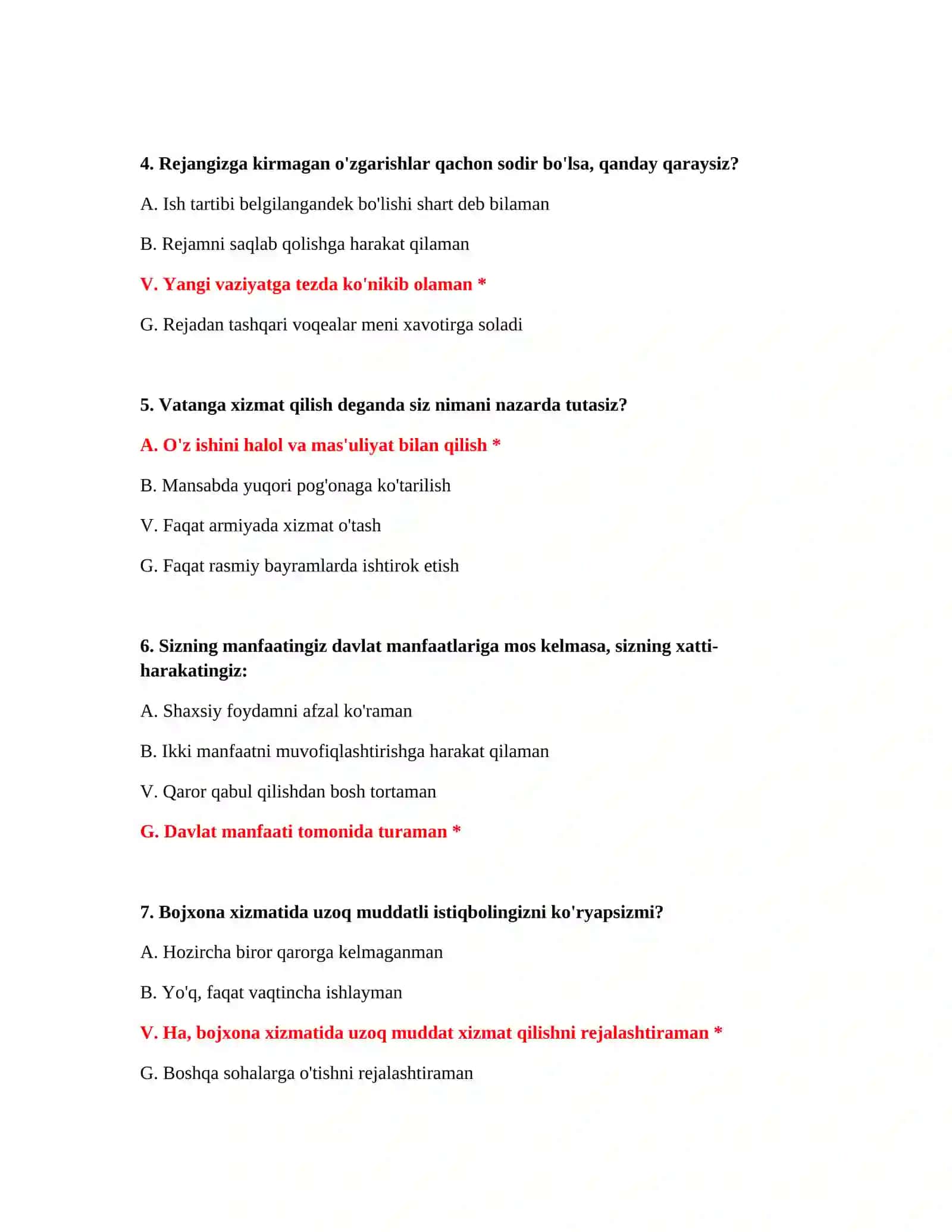 Bojxona mantiqiy test savol javoblari 3