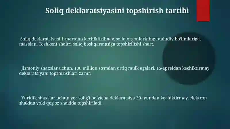 Mavzu Oʻzbekistonda mol-mulkni soliqqa tortishning oʻziga xos xususiyatlari 3