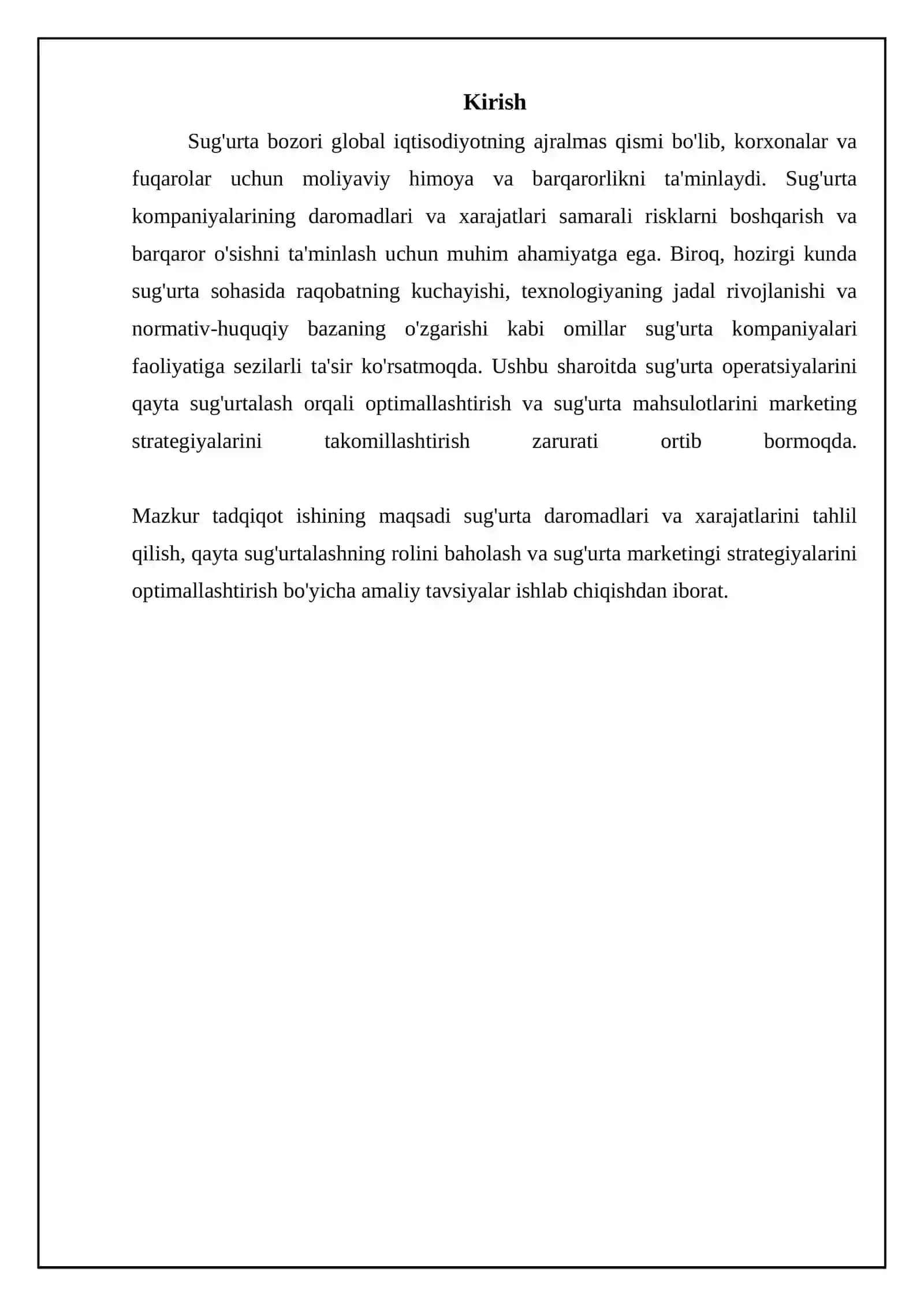 Sug'urta daromadlari va xarajatlari 3