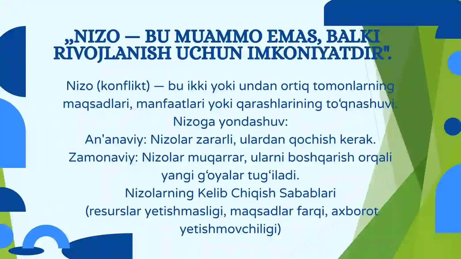 Nizolar va ularni boshqarishning 5 ta asosiy strategiyasi 3