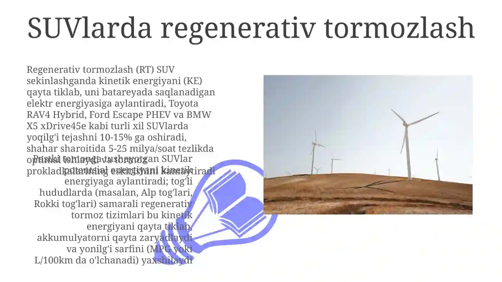 SUV Energiya Manbalari va Sarfi 3
