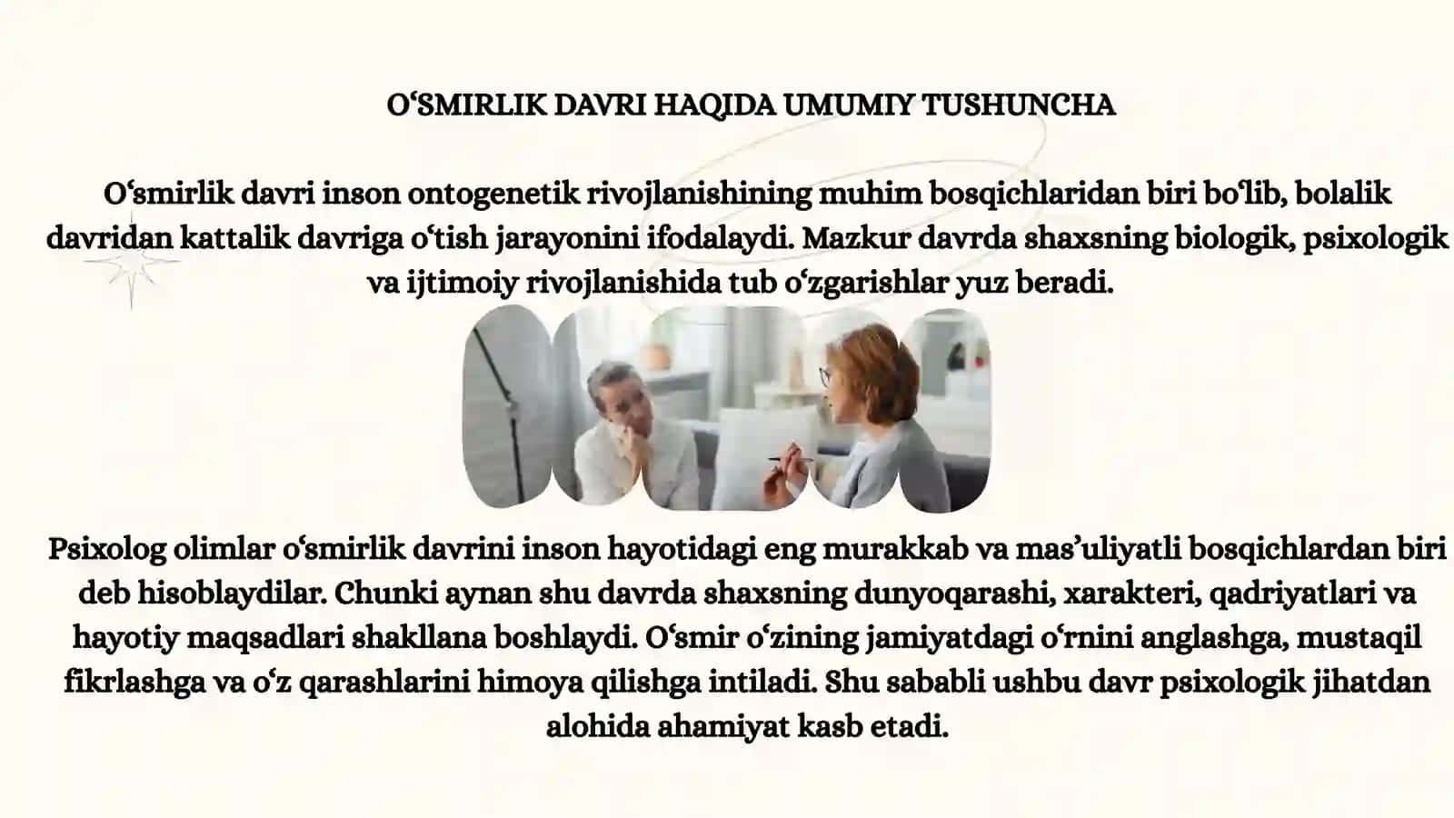 O‘SMIRLIK DAVRIDAGI PSIXIK RIVOJLANISHNING UMUMIY TAVSIFI 3
