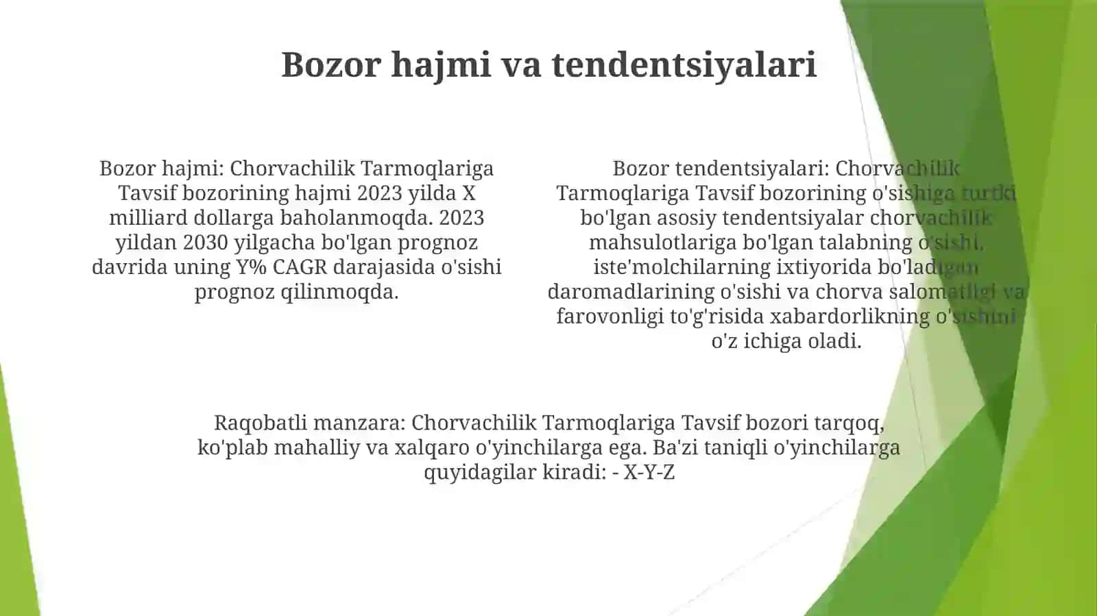 Chorvachilik Tarmoqlariga Tavsif 3