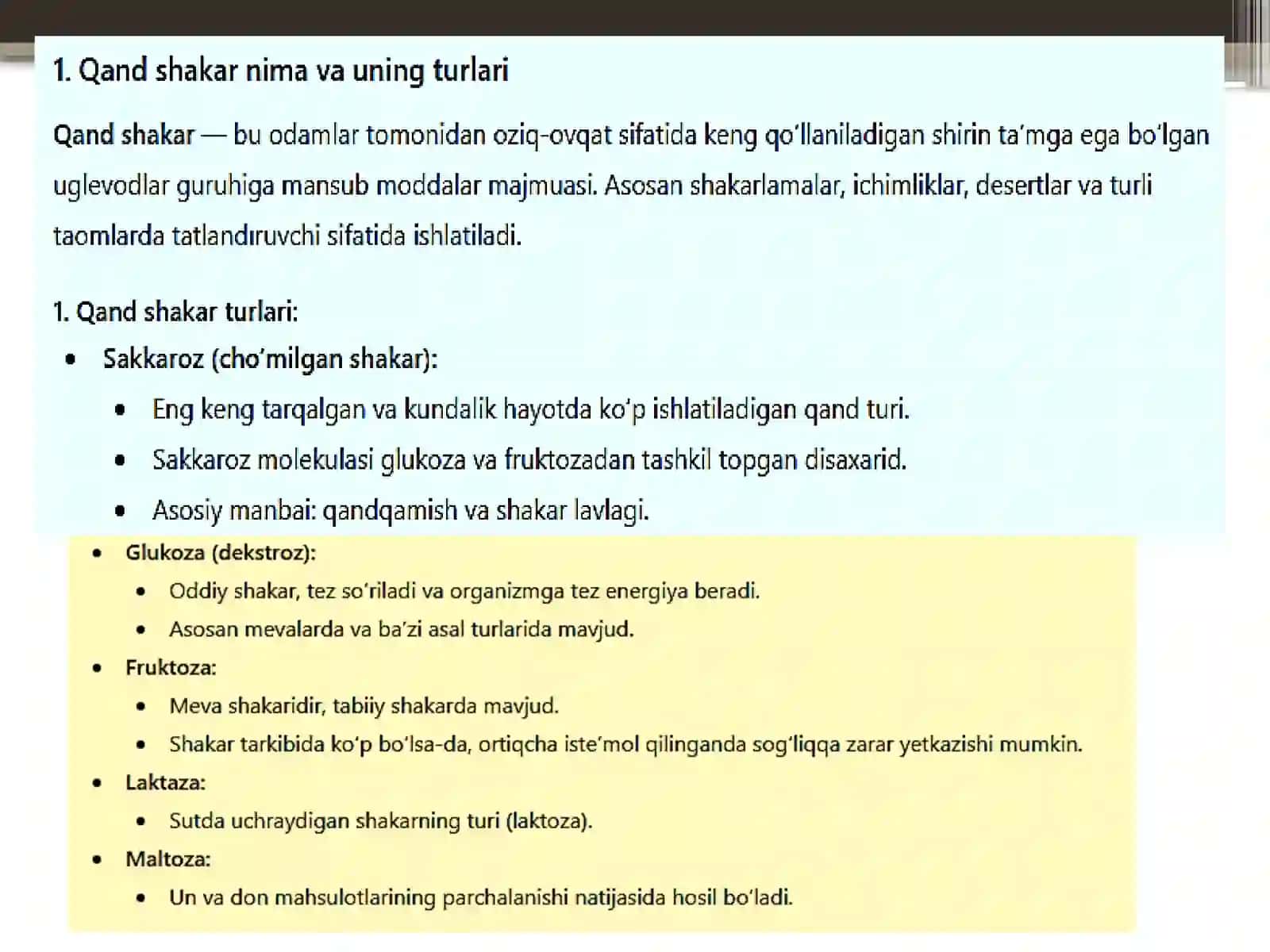 Qandshakar va ularning soğliq qatʼiri 3