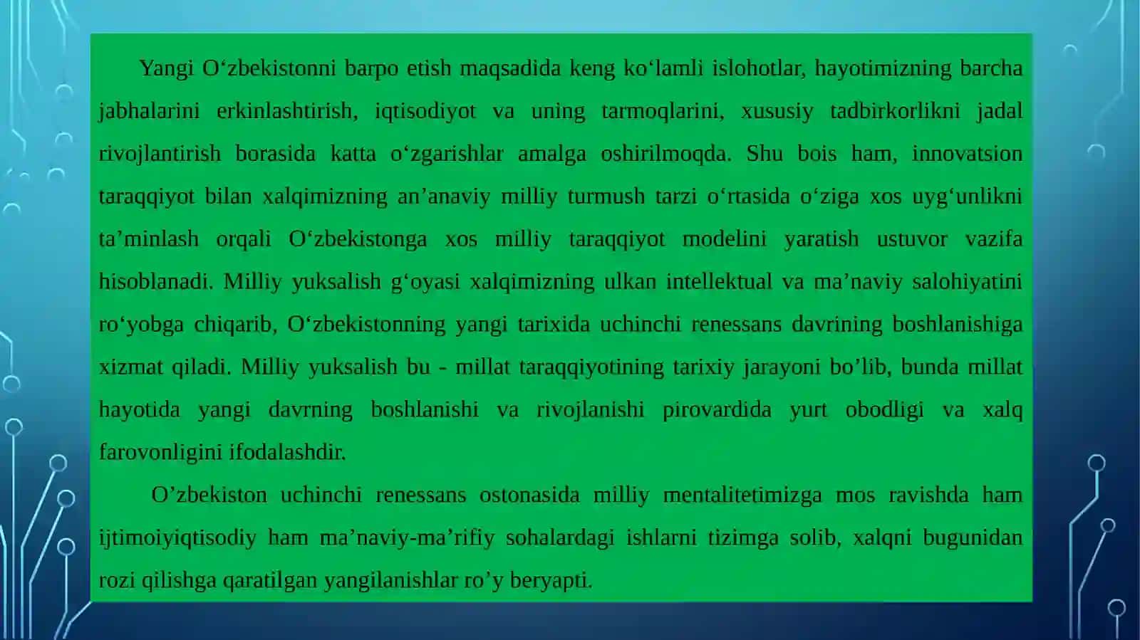 Milliy yuksalish g’oyasi millatlararo munosabatlarni rivojlantirishning yangi bosqichi sifatida. 3