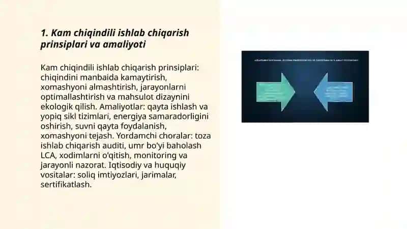 Kam chiqindili ishlab chiqarish prinsiplari va amaliyoti 3