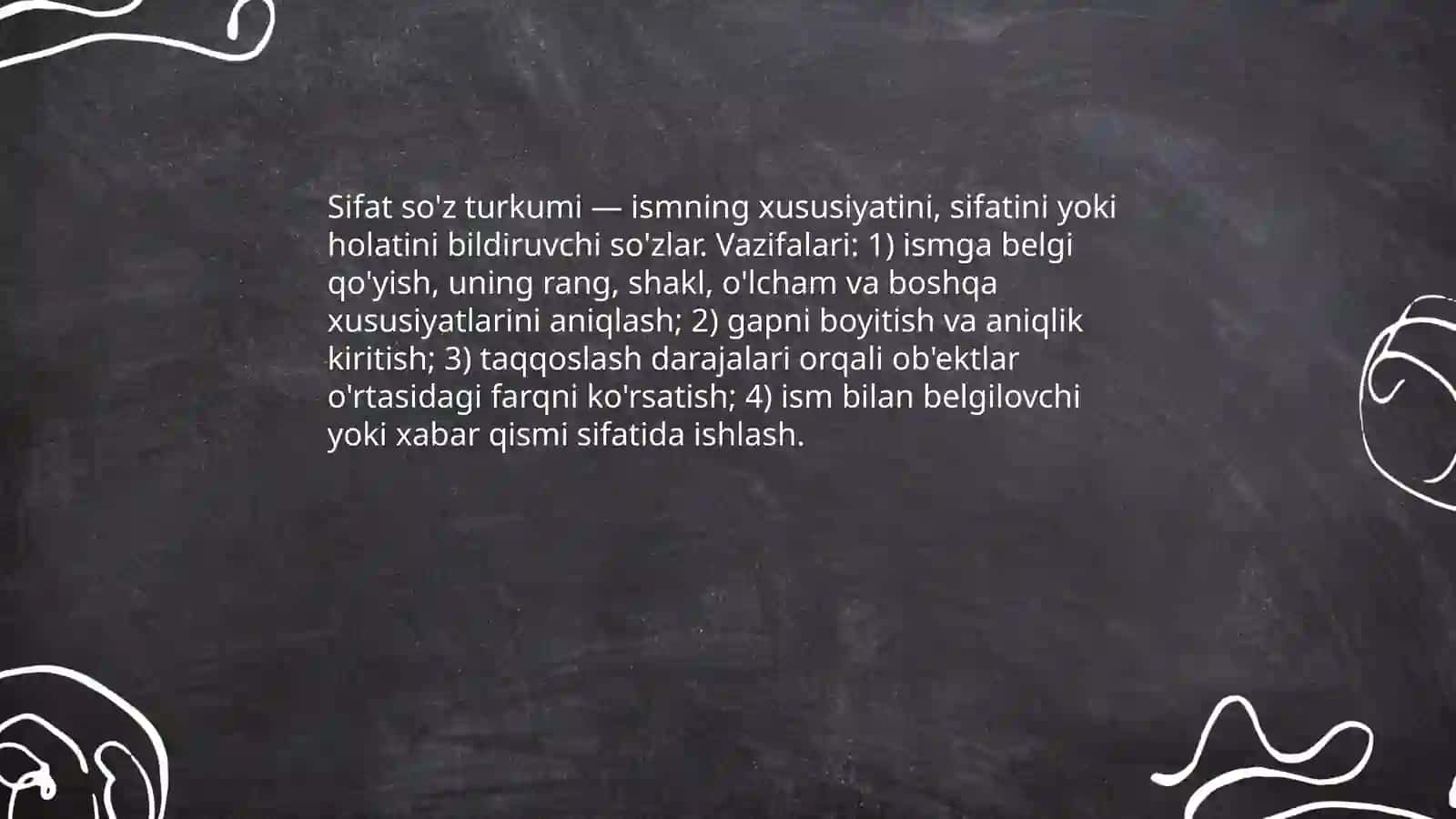 Sifat so'z turkumi 3
