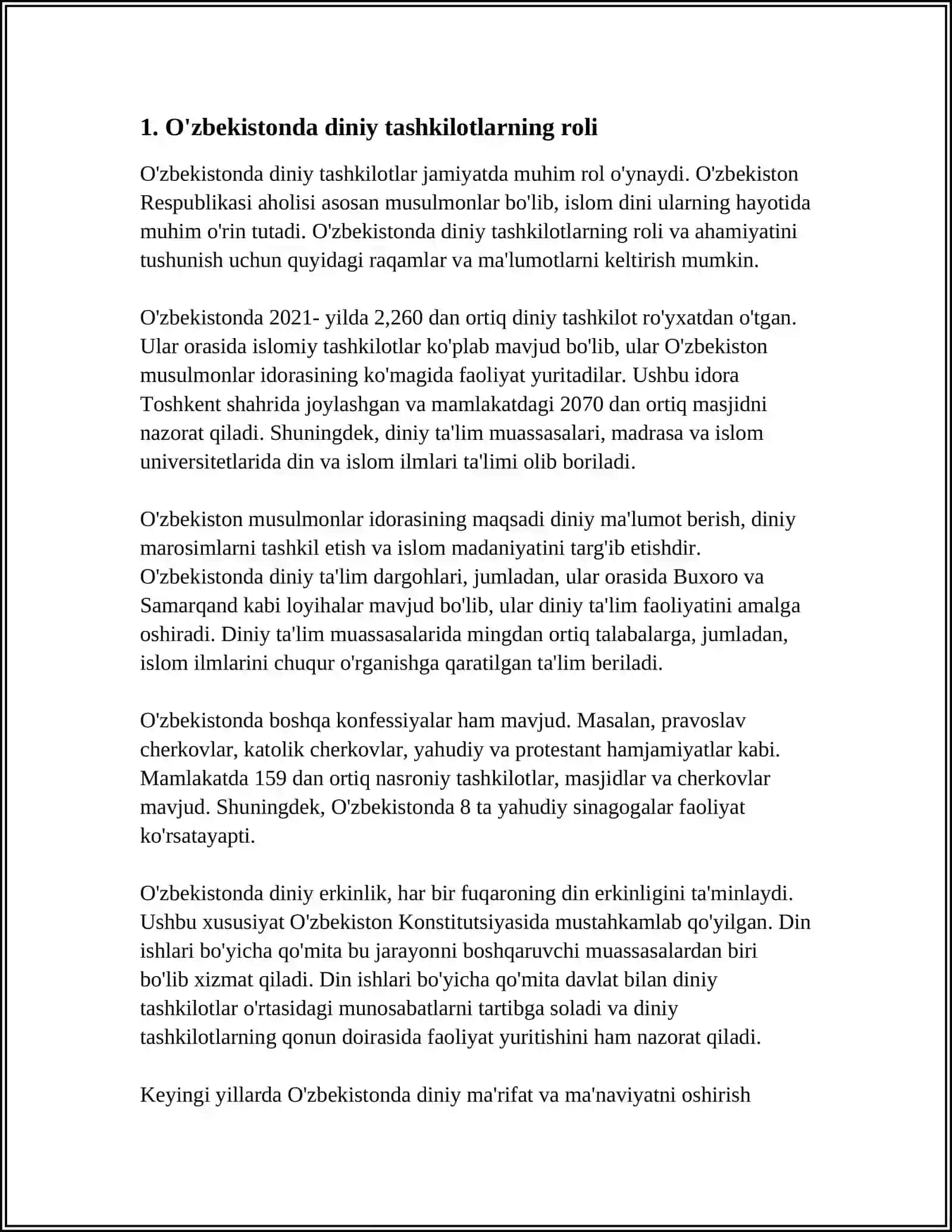 O'ZBEKISTONDA ISH YURUTUVCHI DINI TOSHKILOTLAR 3