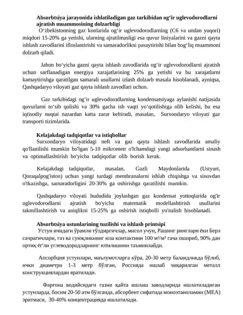 Og'ir uglevodorodlarni absorbtsiya qilish 3