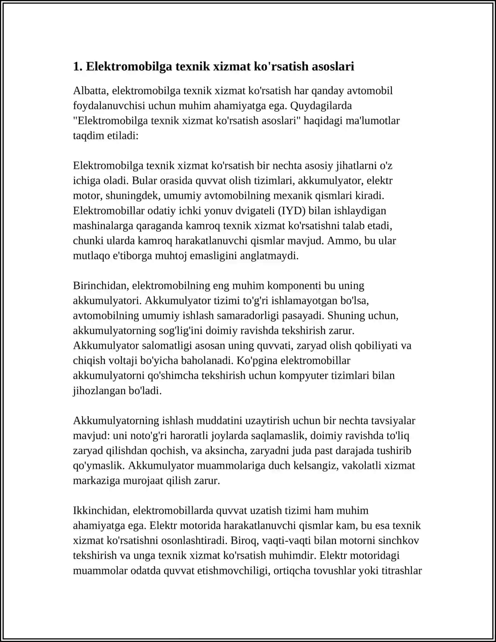 ELECTIROMOBIL HIZMAT KORSATISH 3