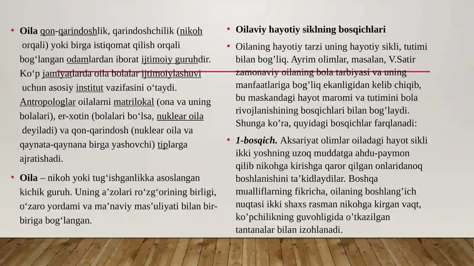 Oila hayot sikli 3