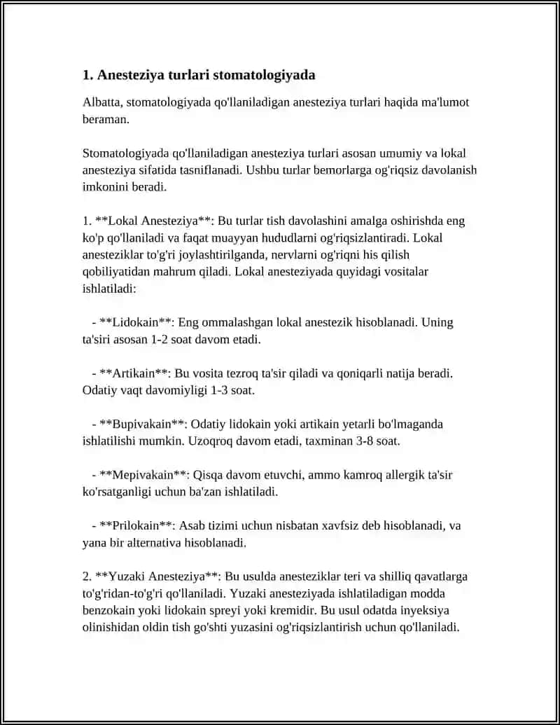 STOMATOLOGIYA ANESTEZIYA UCHUN ISHLATILADIGAN XOM-ASHYOLAR 3