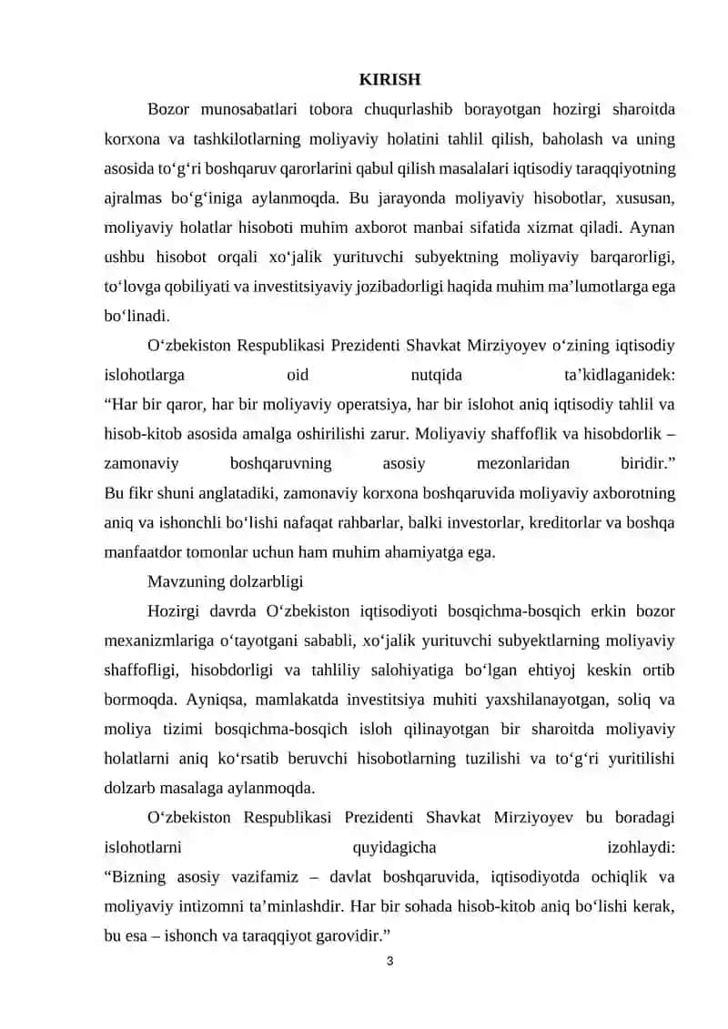 Moliyaviy holatlar hisoboti tuzish 3