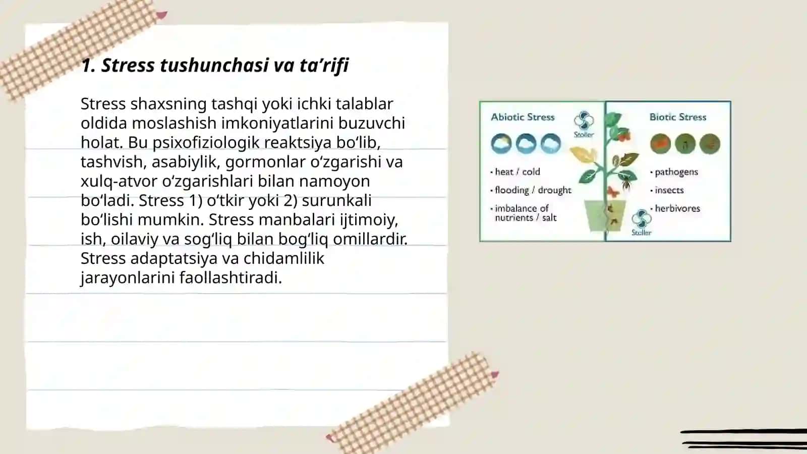 Strees,moslanish va chidamlilikning umumiy tushunchasi 3