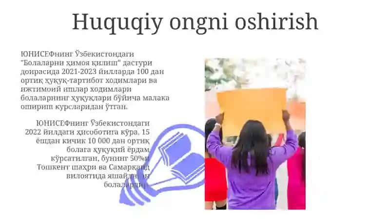 UNICEFning Yoshlar Huquqlarini Himoya Qilishdagi Dasturlari 3