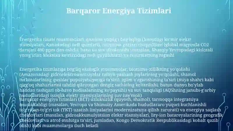Energetika tizimi va atrof-muhit ekologiyasi muammolari 3