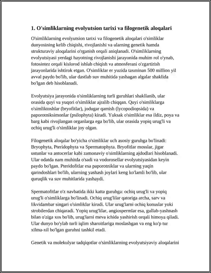 O'SINLIKLAR EVALUTSIYASI VA HUJAYRA BIOLOGIYASI 3
