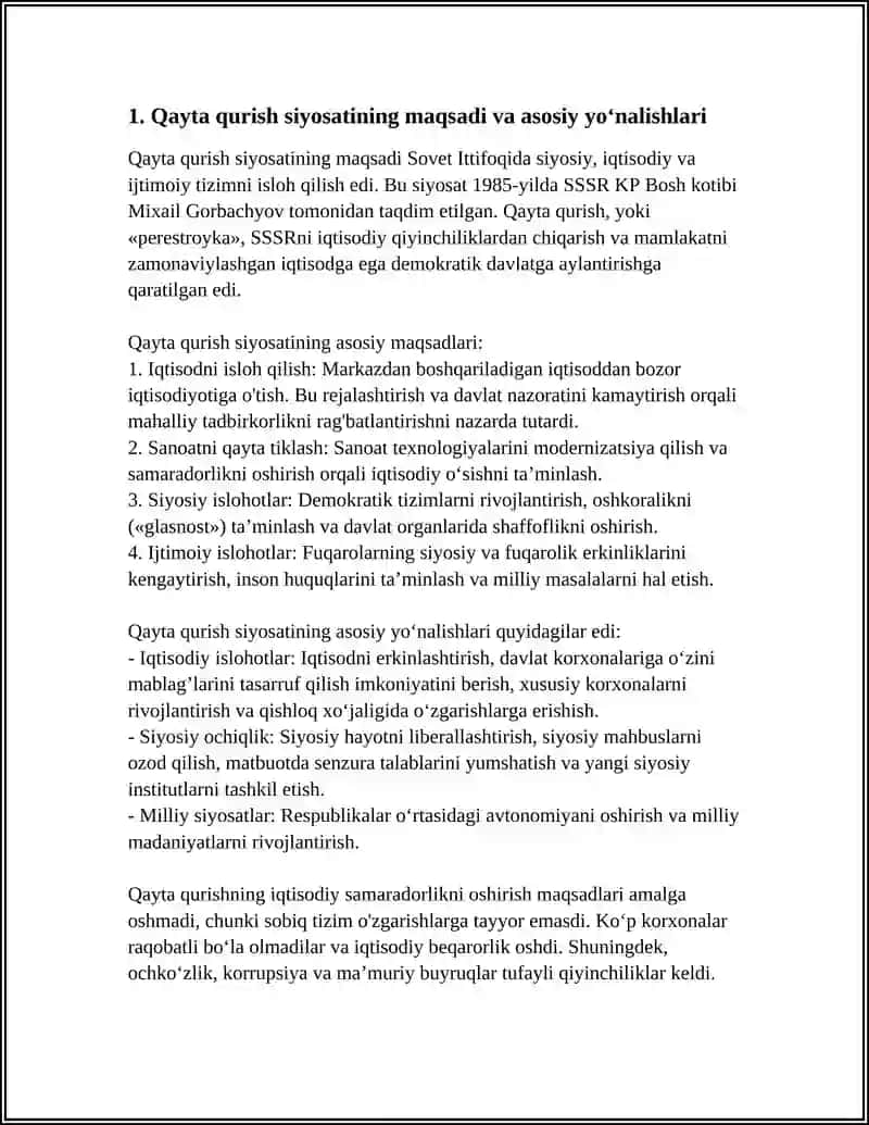 Qayta qurish siyosati va uning inqirozi 3