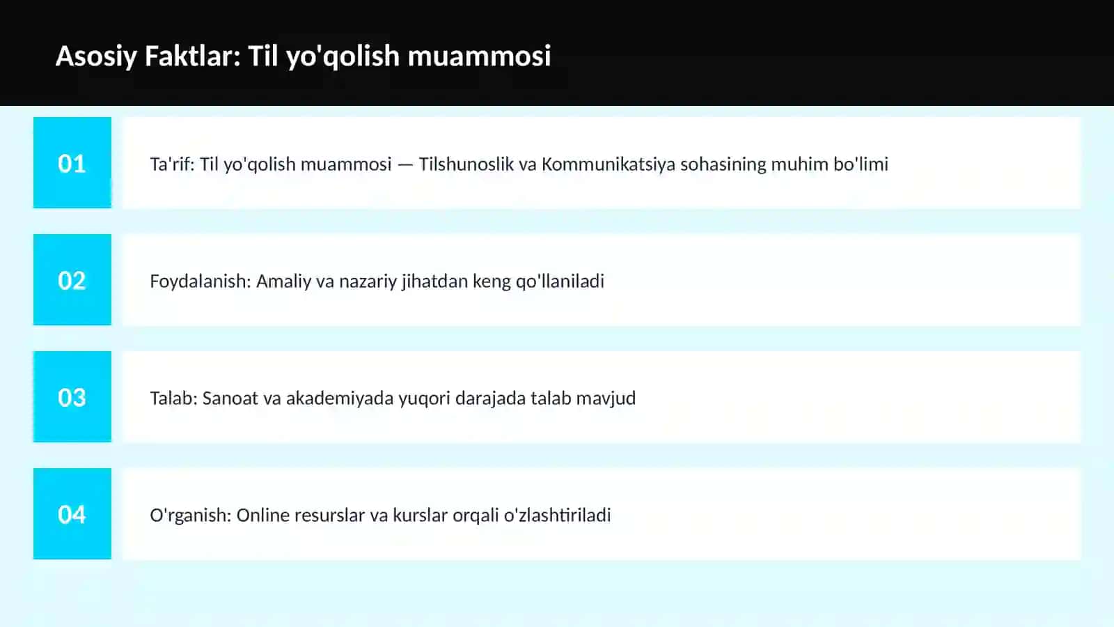 Til yo'qolish muammosi 3