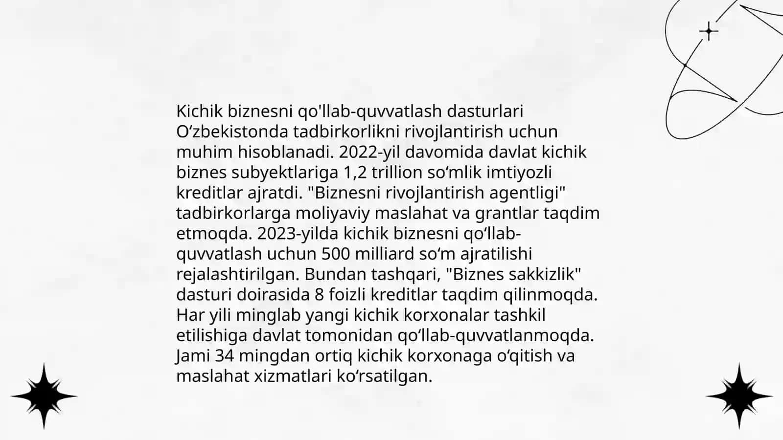 Kichik biznes va tadbirkorlikni rivojlantirish istiqbollari 3