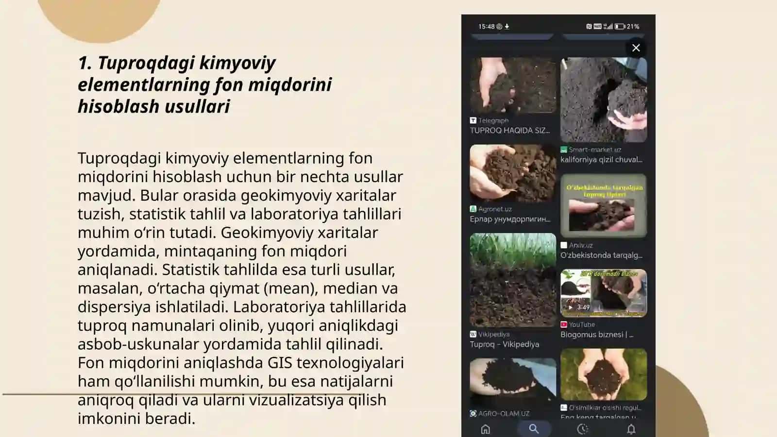 Tuproqdagi kimyoviy elementlarning fon miqdorini hisoblashga oid ilmiy maqolalar 3