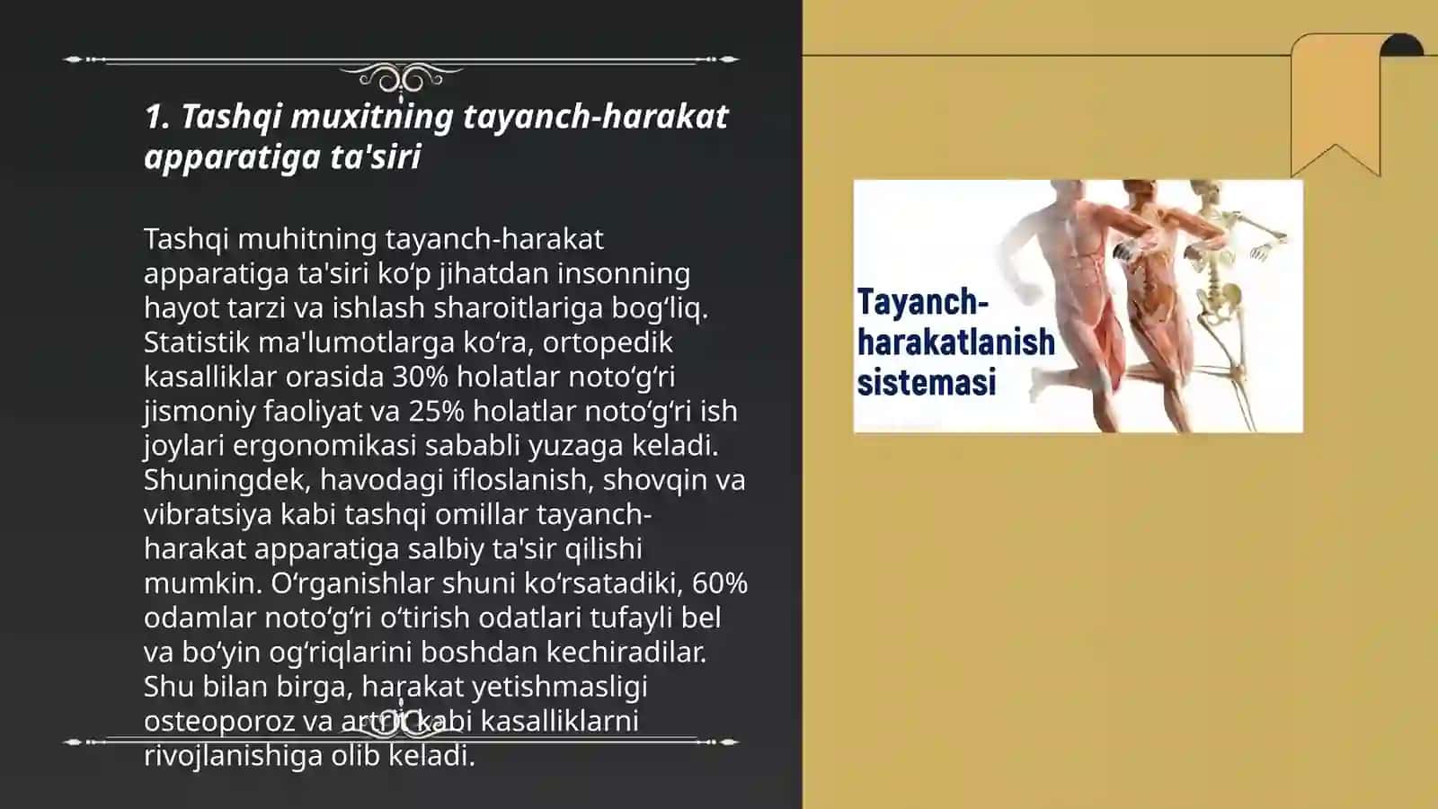 Tayanch-harakat apparatiga tashqi muxit va yashash tarzi ta'siri 3