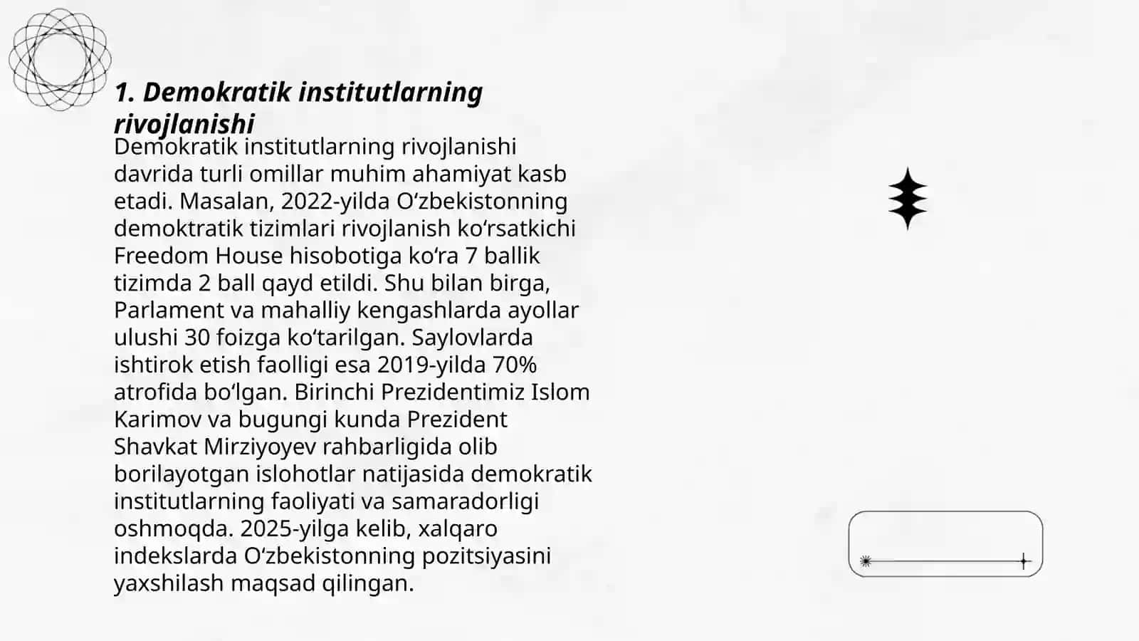O'zbekiston demokratiya prinsiplari va shakllari 3