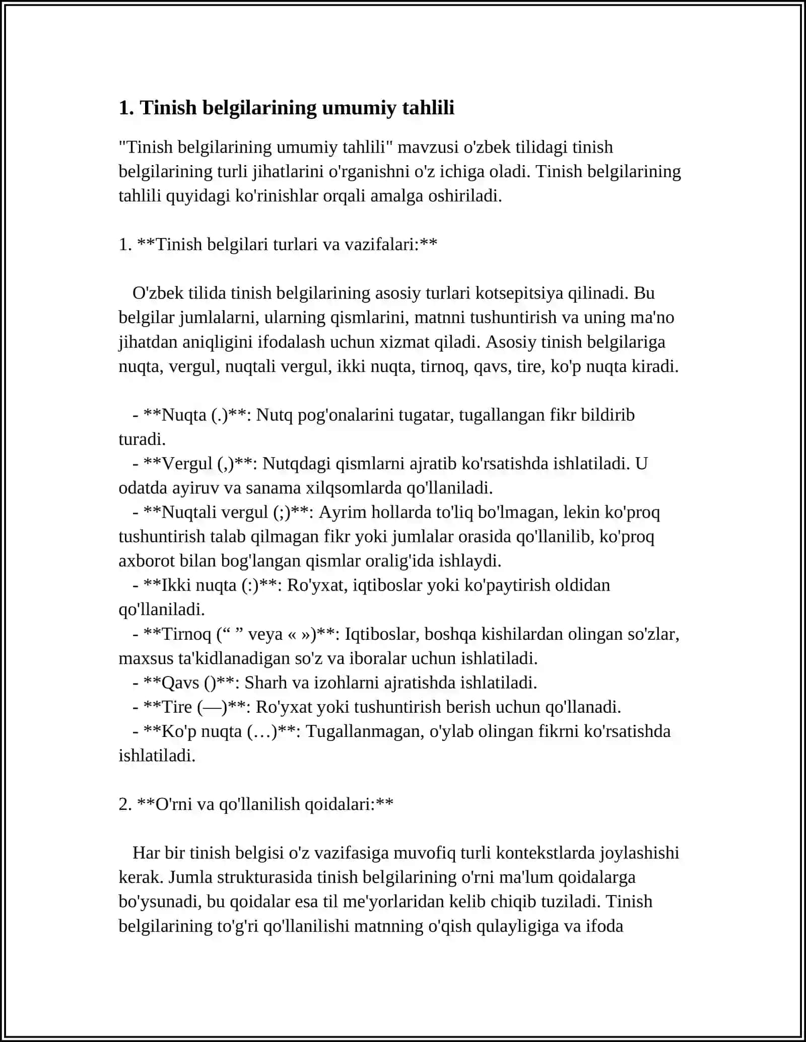 1-4-SINFLARDA DARSLIKLARIDAGI TINISH BELGILARINING ISHLATILISHIGA OID MASHQLARNI TAHLIL QILISH 3