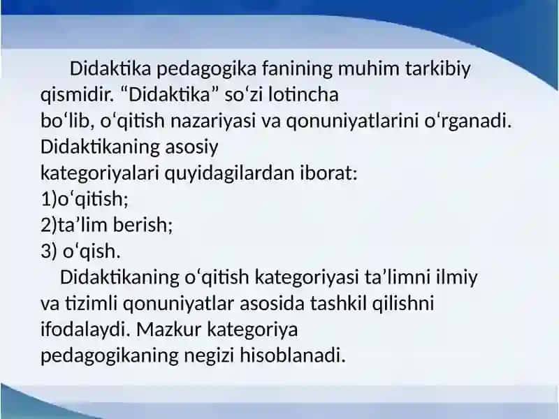Didaktika.Boshlang'ich ta'lim didaktikasining maqsadi va vazifalari 3